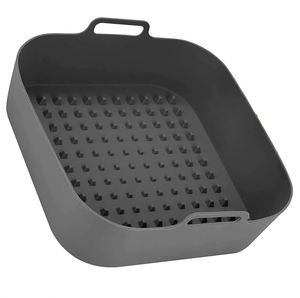 Reversible Rectangle Silicone Pot Liner Food Safe Air Fryer <b>Pan</b> New Condition Square Shape for Frying Kitchen Accessories Cutter - Product Image 1
