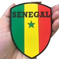 Nouveau design 2026 – Patch en caoutchouc drapeau du Sénégal, badge en PVC souple 3D gaufré personnalisé pour vêtements, sacs, chapeaux et équipement tactique