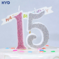 Velas de Cumpleaños Metálicas Personalizables Brillantes 2026 con Número, Corona, Lazo, Tema Romántico, Impresión Digital, Decoraciones para Fiestas