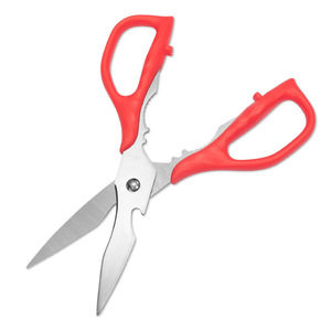 <b>Kitchen</b> <b>Scissors</b> Stainless Steel Red Straight Head Multi Purpose For Home Use - Product Image 2