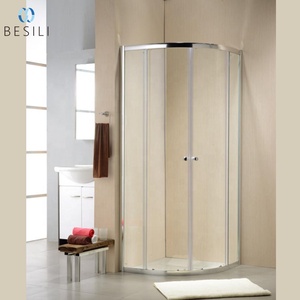 Paroi de <span class=keywords><strong>douche</strong></span> moderne en verre avec cadre noir, cloison de salle de bain fixe, cabine de <span class=keywords><strong>douche</strong></span> en verre trempé dépoli pour hôtel - Product Image 5