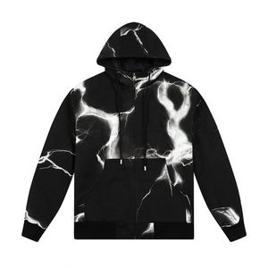 Sweat à capuche zippé surdimensionné personnalisé pour homme, imprimé hiver, 50% coton 50% polyester - Product Image 6