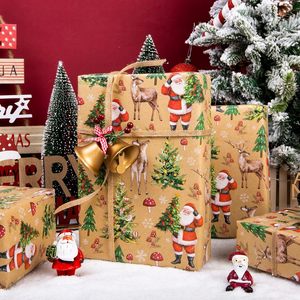 Kraft Christmas <b>Wrapping</b> <b>Paper</b> Santa Deer Mushroom Pattern 46.8 Square Feet Recyclable Packaging <b>Paper</b> - Product Image 2