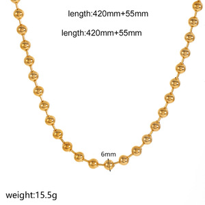 Heart Shaped Necklace <b>Set</b> Gold Tone Stainless Steel <b>Beaded</b> Chain Pendant Jewelry For Women Gift Fashion Accessory - Product Image 5