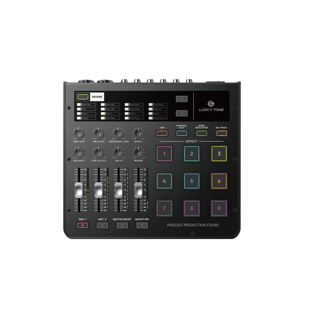 Factory OEM ODM User-Friendly Interface 8 Volume Knobs Podcast Production Studio Audio Mixer for Live Streaming Applications