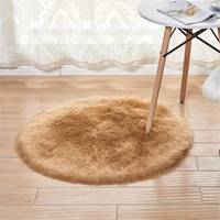 Tapis rond en peluche lavable pour chambre, bureau, tente, tapis de jeu pour bébé, décoration