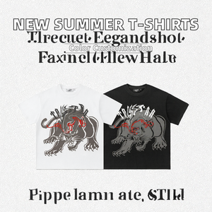 高品质男士时尚印花t恤定制批发有机透气轻质o领数码印花标志图案 - Product Image 2