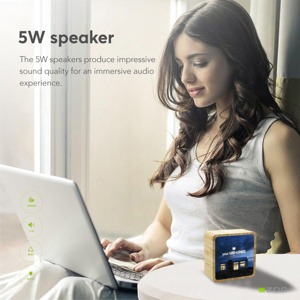 Loa <span class=keywords><strong>Bluetooth</strong></span> di động không dây tùy chỉnh, công suất 5W, sạc lại được, thiết kế độc đáo dạng túi bằng tre, sản xuất theo đơn đặt hàng (OEM). - Product Image 3