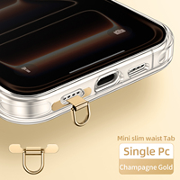 Attache-téléphone universelle en acier inoxydable avec clip mini, fixation ultra-fine auto-adhésive à un ou deux trous, fermeture auto-agrippante