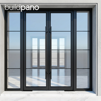 Porte battante commerciale en aluminium sur mesure avec vitrage pour bâtiments de bureaux modernes