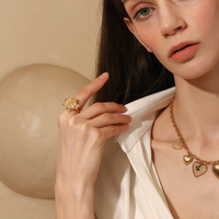 Dingran nouveauté bijoux délicats en acier inoxydable Design Unique plaqué or tortue émail coquille anneaux
