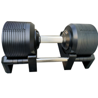 Mancuernas Ajustables de Acero al por Mayor, 23.5-41.5 kg, Plateadas/Negras, Pesas Libres de Metal para Gimnasio en Casa, Entrenamiento de Fuerza y Culturismo