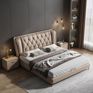 COSTFULL Italian Luxury Queen <strong>King</strong> Size Genuine Leather Velvet Upholstered Soft <strong>Bed</strong> Adjustable <strong>Bed</strong> <strong>Frame</strong> OEKO-TEX Certified - Product Image 3
