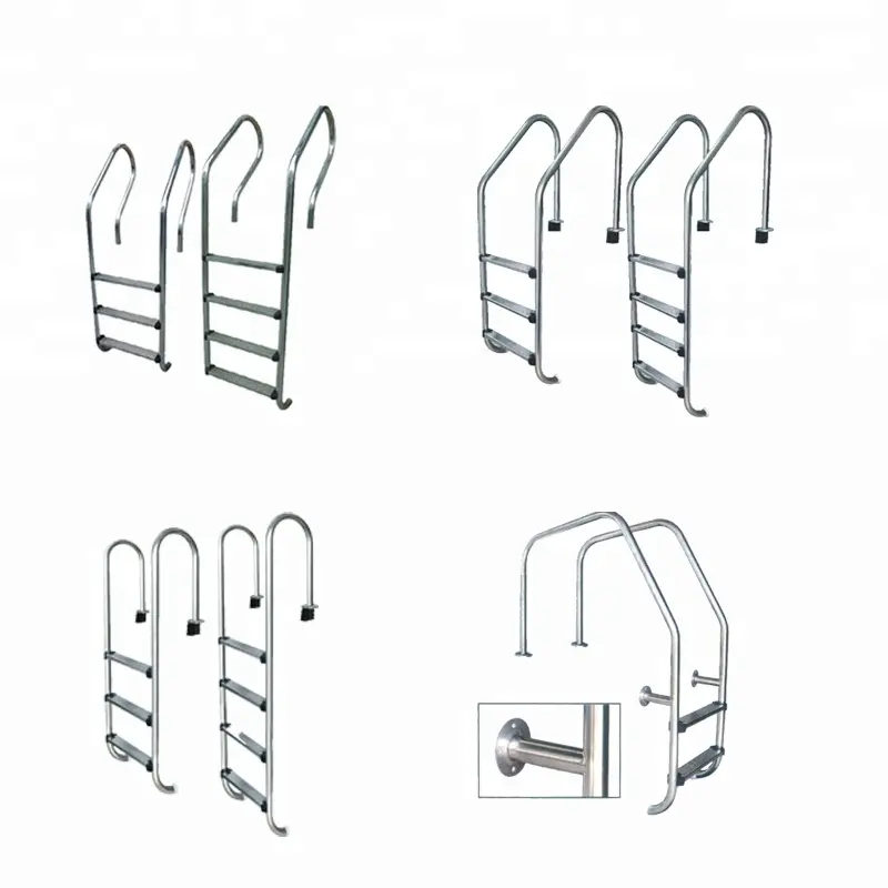 Scaletta fuori terra in acciaio inossidabile di vendita calda scaletta in alluminio a 3 gradini per piscina portatile