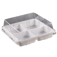Boîte à gâteau rectangulaire transparente jetable, boîte à gâteau en plastique transparent avec charnière, boîte à nourriture à emporter, boîte à clapet, décoration de gâteau