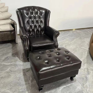 Fauteuil en bois sculpté à la main de style italien, mobilier de salon, fauteuil de luxe en cuir pour une personne, canapé cigare, chaises de détente - Product Image 5