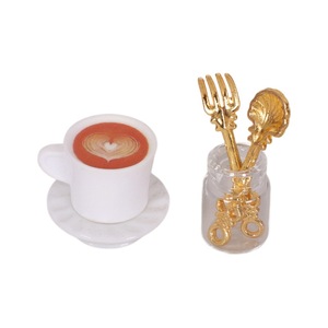 Décoration miniature pour <span class=keywords><strong>maison</strong></span> de poupée : plateau de gâteaux et de café, ornement créatif pour scène ob11 - Product Image 1