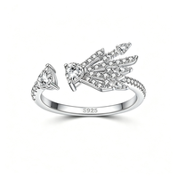 Vente directe usine – Bagues en argent sterling 925 avec zircone taille poire, certifiées CMA, plaquées rhodium, ouvertes et ajustables pour mariage