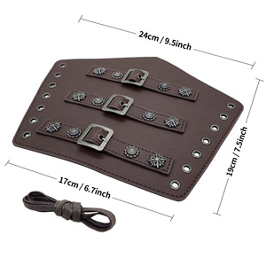 Médiéval Hommes Brassard Vikings Costume Props Halloween Cosplay Accessoire Armure Adulte Poignet Archer Gantelet Larp <span class=keywords><strong>Chevalier</strong></span> Cuir - Product Image 6