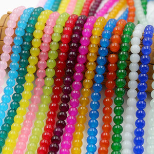 Usine de cristal de vente chaude pas cher <span class=keywords><strong>prix</strong></span> 4mm-14mm perles rondes de <span class=keywords><strong>jade</strong></span> d'imitation perles rondes de verre pour la fabrication de bijoux à bricoler soi-même - Product Image 2