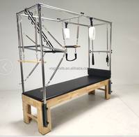 Chaise Cadillac de Pilates 5 pièces en chêne médical, réglable, avec échelle et support lombaire pour exercices physiques