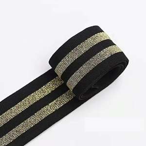 Clothing Accessory Gold and Silver Nylon Jacquard <b>Elastic</b> Webbing 6cm Waist <b>Elastic</b> Designer Band for Bags & Home Textile - Product Image 5