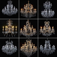 Lustre en cristal de verre européen, lampe suspendue de luxe pour mariage, hôtel, villa, salon, éclairage décoratif
