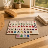 Tuiles de Mahjong Équestres Personnalisées, Jeu de Tuiles de Mahjong Américain sur le Thème des Courses Hippiques, Idéal pour les Cadeaux de Fêtes