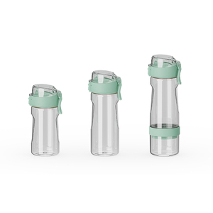 Bouteille d'eau de camping en plastique tendance de 650ml avec deux couvercles - Product Image 4