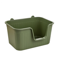 Bac à litière pour chat à porte ouverte de nouveau style grande station de nettoyage et de bain pour animaux de compagnie en forme de U pour un retrait pratique des excréments