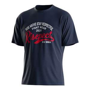 T-shirt imprimé rétro pour homme, couleur unie, équipement de fan BJJ MMA, logo 3D personnalisé en relief - Product Image 3
