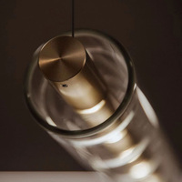 Suspension cylindrique nordique abat-jour acrylique en verre lustre long îlot de cuisine pour étude de table à manger de bar