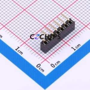 XDM200-1-07-W-4.3-G0 Pin Socket Bent Lead Through Hole,P=2mm Connector 1x7P 2mm Square Hole Right Angle Insert - Product Image 2