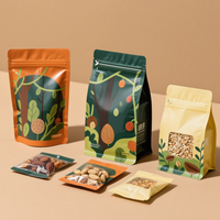 Sachet Doypack Personnalisé Imprimé Refermable Anti-humidité Mat avec Fermeture Éclair, Pochette Autoportante pour Snacks, Noix et Aliments, Sac Mylar avec Fenêtre Transparente