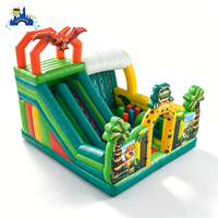 Château gonflable de qualité supérieure en PVC de qualité commerciale, en forme de dinosaure, avec toboggan, pour la location dans les parcs d'attractions