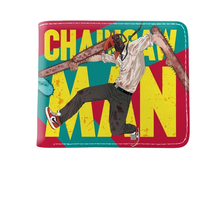 סיטונאי Chainsaw איש אנימה היקפי דיגיטלי הדפסת מטבע ארנק גברים ונשים נייד גדול קיבולת מלא-צבע מתקפל