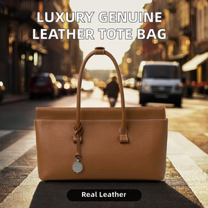 Sacs fourre-tout et sacs à bandoulière en cuir de <span class=keywords><strong>vachette</strong></span> véritable pour femmes, personnalisables, résistants à l'eau, avec deux poches intérieures en soie, en cuir de <span class=keywords><strong>vachette</strong></span> véritable uni - Product Image 6