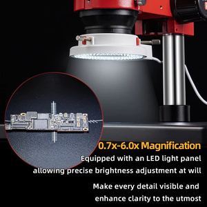 Microscope trinoculaire HD YCS 7060X avec base, zoom 7X60, <span class=keywords><strong>kit</strong></span> caméra 4K pour <span class=keywords><strong>réparation</strong></span> de téléphones portables, soudage de circuits imprimés, AC 110-240V, garantie 1 an - Product Image 6