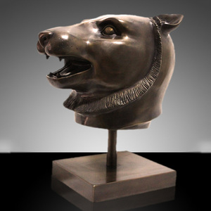 Bronze Dragon Head Sculpture Handmade Decorative Figurine For Home Gift - Product Image 2