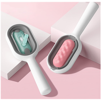 Nouvelle brosse de nettoyage pour animaux de compagnie 2-en-1 avec réservoir d'eau, peigne anti-poils pour chat, brosse de nettoyage portable multifonctionnelle pour animaux