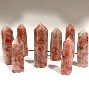 Vente en gros de pierres de soleil naturelles Poli Sunstone Point Towers Cristaux Pierre de guérison pour la décoration - Product Image 5