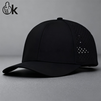 Gorro de Golf con agujero cortado con láser y logotipo personalizado, gorras impermeables ajustables bordadas con ala ligeramente curvada, gorra de béisbol de malla deportiva