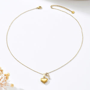 Joyería de moda al por mayor de acero inoxidable no se deslustra 18K chapado en oro CZ en forma de corazón múltiples estilos colgante collar para mujer - Product Image 2