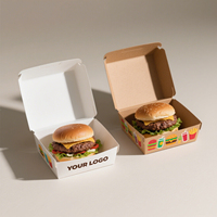Caja de Embalaje para Comida Rápida y Económica, Caja para Llevar Hamburguesas, Contenedor de Alimentos Ecológico, Caja para Llevar Hamburguesas