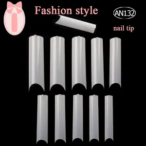 TSZS 500pcs 2Xl Long Square False Thin Nail Tips Clear/Natural Half Cover Xxl Nail Tips Salon False Nail Tips C Curve