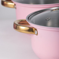 Ensemble de casseroles en acier inoxydable à revêtement céramique écologique moderne, 10 pièces, pas cher, compatible four et lave-vaisselle, compatible gaz et induction