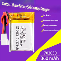 Batterie au lithium polymère SUNKING numérique 37V-702030-360mAh avec câble de sortie pour haut-parleur intelligent, purificateur KC CE PCM, directement de l'usine