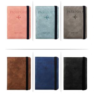 Porte-passeports vintage en cuir PU YY6475 bloquant les signaux RFID pour cartes de crédit / passeports avec sangle - Product Image 5