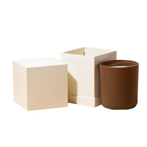 Vente <span class=keywords><strong>en</strong></span> gros de boîtes à bougies <span class=keywords><strong>en</strong></span> <span class=keywords><strong>papier</strong></span> cadeau avec logo personnalisé pot d'emballage avec couvercle et oz vide ensemble de carton rigide carré noir blanc - Product Image 2