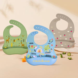 Vendita calda all'ingrosso Bpa Free Food Grade regolabile morbido impermeabile Silicone 3D bavaglino - Product Image 2